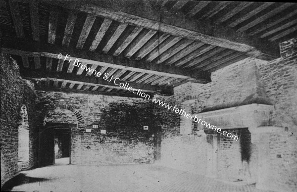 INTERIOR OF CASTLE WITH BEAMS AT GRAVENSTEEN